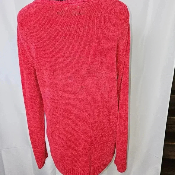 Tommy Hilfiger Chenille Varsity Style Red Sweater - Picture 5 of 7